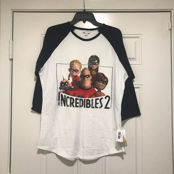 Lularoe Disney Randy - Incredibles 2 - White Black - Picture 1 of 6